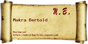 Makra Bertold névjegykártya